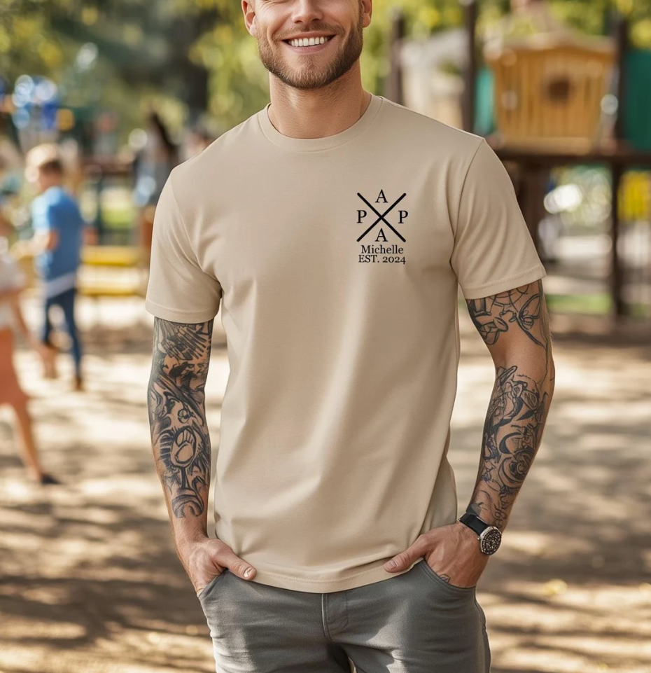 The Papa Crest Custom Tee - Elegant. Personalized. Meaningful