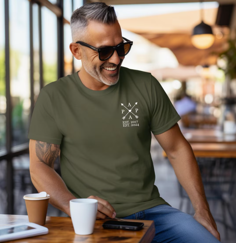 The Papa Crest Custom Tee - Elegant. Personalized. Meaningful