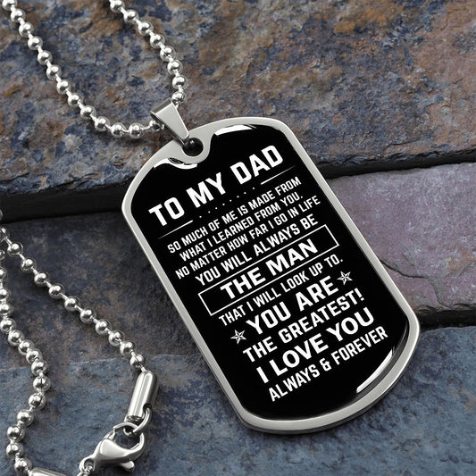 Dad, The Man, Personalized Dog Tag Necklace - Dad Gift